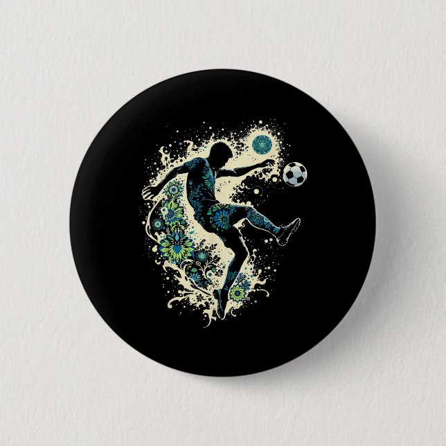 Dynamic Soccer Silhouette _1  6 Cm Round Badge (Front)