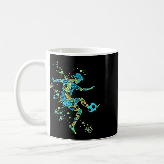 Dynamic Soccer Silhouette _2  Coffee Mug (Left)
