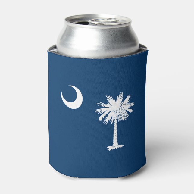 Dynamic South Carolina State Flag Graphic on a Can Cooler (Can Front)