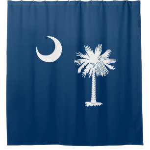 Dynamic South Carolina State Flag Graphic on a Shower Curtain