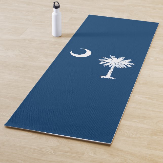 Dynamic South Carolina State Flag Graphic on a Yoga Mat (In Situ)