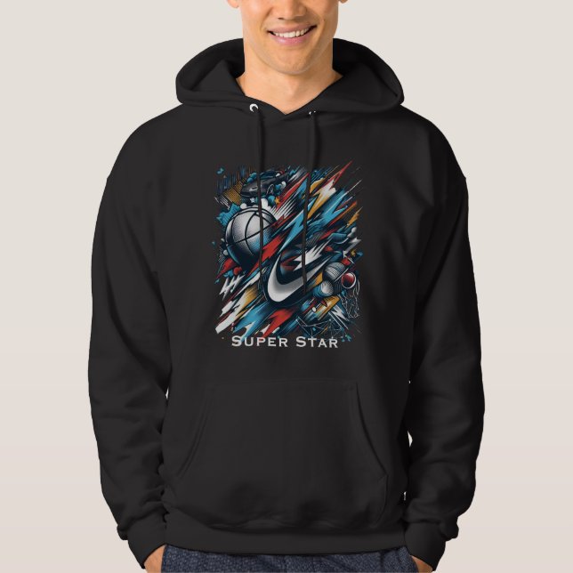 Dynamic Sports Passion Hoodie-Bold, Action Hoodie (Front)