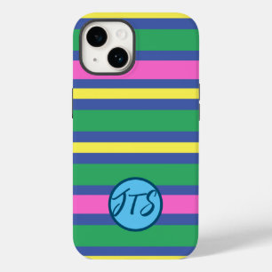 Dynamic Stripes w/Customised Monogram iPhone Case