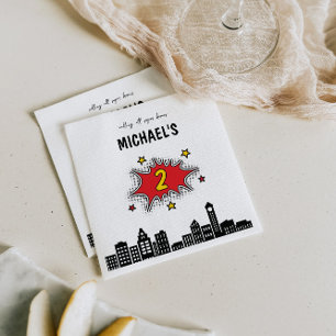 Dynamic Superhero 2nd Birthday Napkin