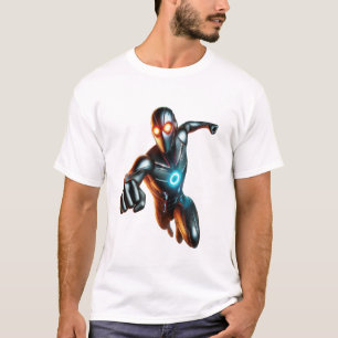 Dynamic Superhero: Futuristic T-Shirt Design