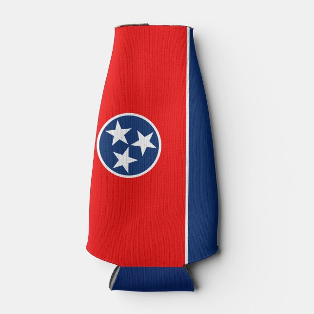 Dynamic Tennessee State Flag Graphic on a Bottle Cooler (Front)
