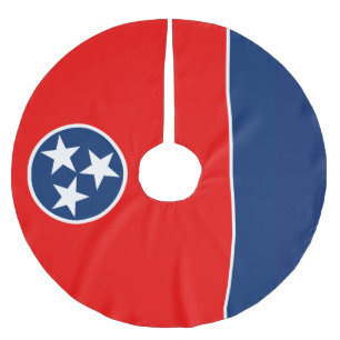 Dynamic Tennessee State Flag Graphic on a Brushed Polyester Tree Skirt
