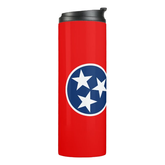 Dynamic Tennessee State Flag Graphic on a Thermal Tumbler (Rotated Left)