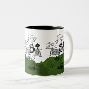 Dynamic Tennis Player Sports Design Two-Tone Coffee Mug