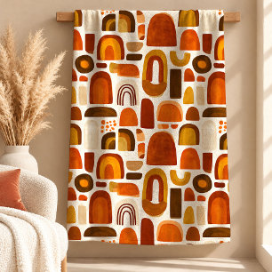 Dynamic Terracotta Mustard Rainbow Throw Blanket