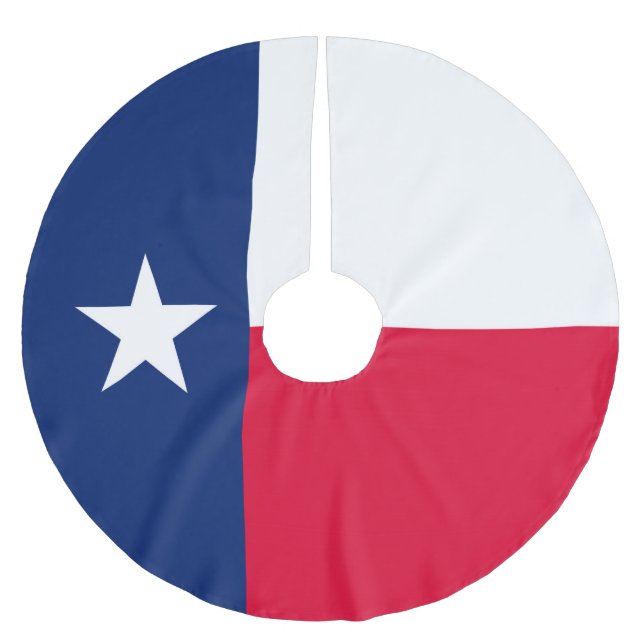 Dynamic Texas State Flag Graphic on a Brushed Polyester Tree Skirt (Front)