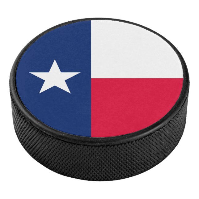 Dynamic Texas State Flag Graphic on a Hockey Puck (3/4)