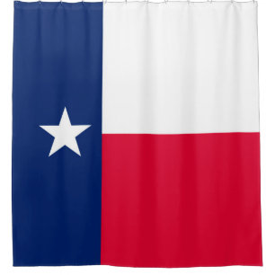Dynamic Texas State Flag Graphic on a Shower Curtain
