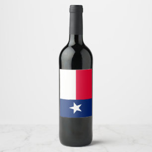 Dynamic Texas State Flag Graphic on a Wine Label