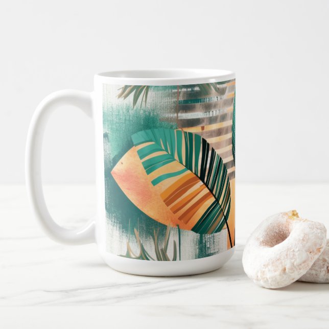Dynamic tropical wave coffee mug (With Donut)