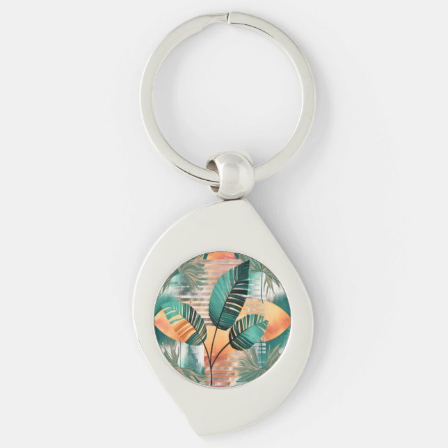 Dynamic tropical wave key ring (Front)