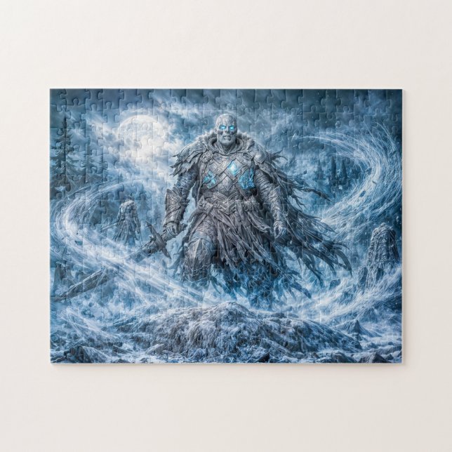 Dynamic Undead Warrior in Dark Fantasy Atmosphere Jigsaw Puzzle (Horizontal)