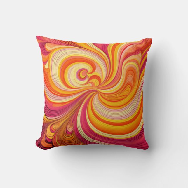 Dynamic "Vibrant Swirl" Abstract Art Cushion (Front)