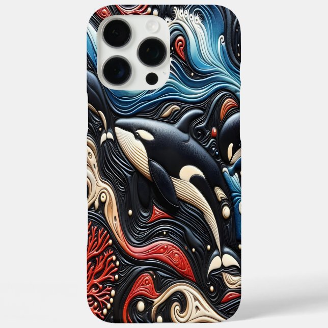Dynamic Waves: Whales in Harmony Case-Mate iPhone Case (Back)
