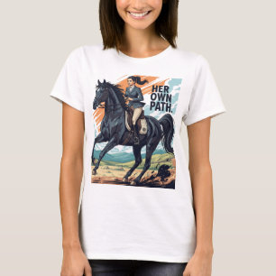 Dynamic Woman Riding an Arabian Horse T-Shirt