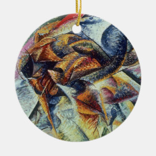 Dynamism of a Cyclist (Dinamismo di un ciclista) 1 Ceramic Tree Decoration