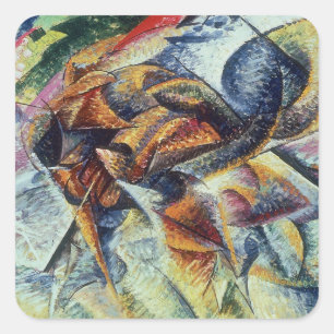 Dynamism of a Cyclist (Dinamismo di un ciclista) 1 Square Sticker