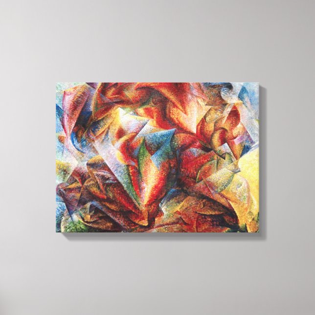 Dynamism Of A Soccer Player By Umberto Boccioni Canvas Print (Front)