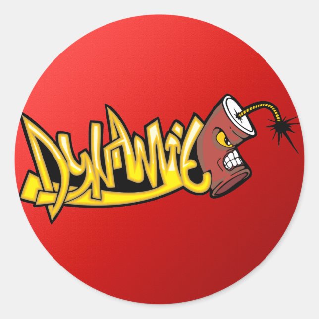 Dynamite Classic Round Sticker (Front)