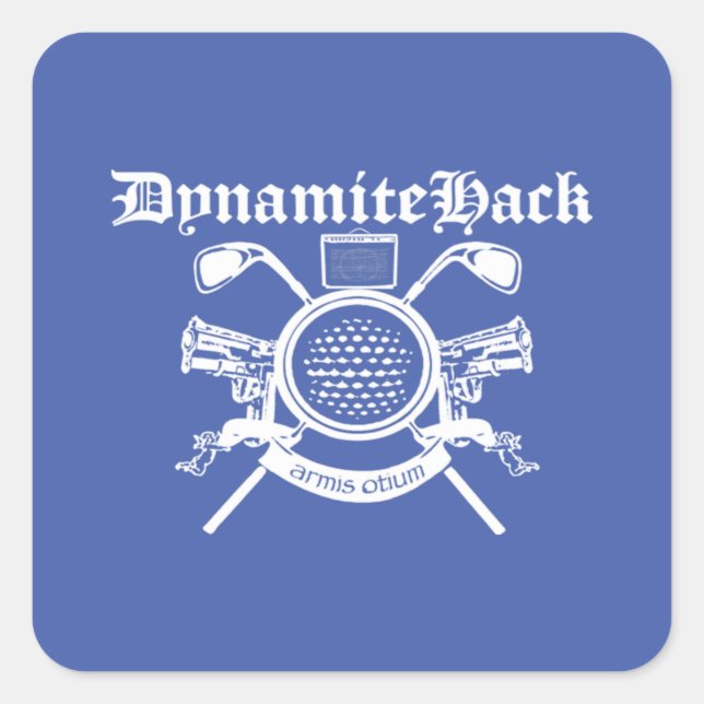 Dynamite Hack Crest design invert Square Sticker (Front)