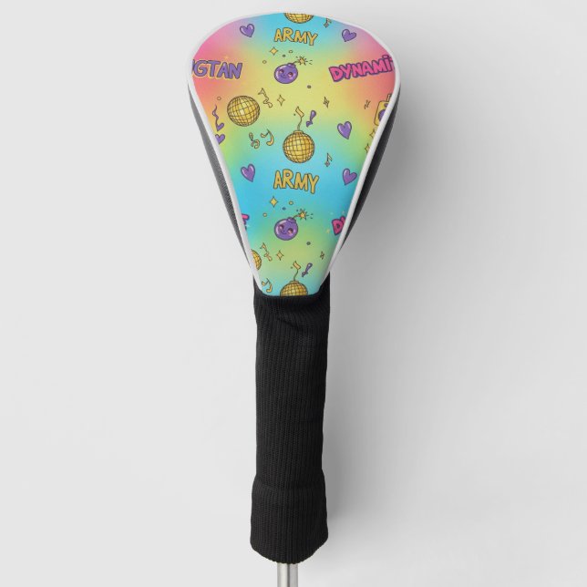 Dynamite Pop Art Rainbow Pattern Golf Head Cover (Front)
