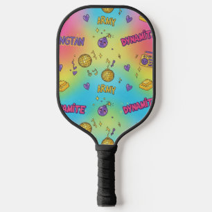Dynamite Pop Art Rainbow Pattern Pickleball Paddle