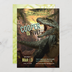DynoMite T-Rex   Dinosaur Invitation Boys Birthday