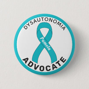 Dysautonomia Advocate Ribbon White Button