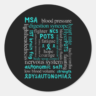 Dysautonomia Awareness Month dysautonomia patient Classic Round Sticker