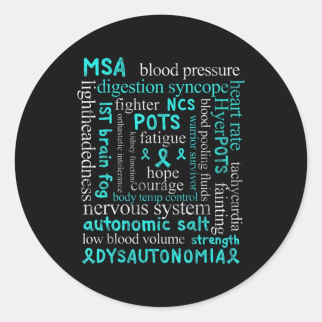 Dysautonomia Awareness Month dysautonomia patient  Classic Round Sticker (Front)