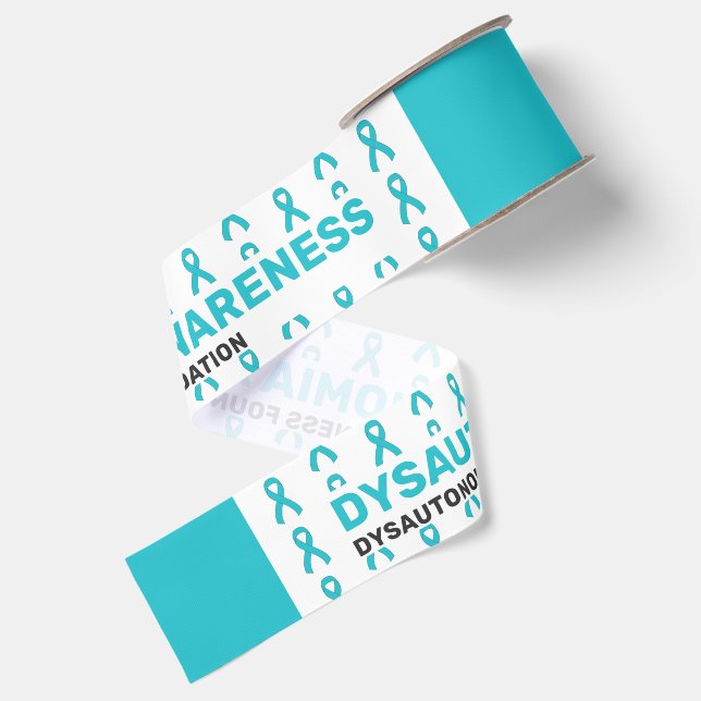 Dysautonomia Awareness Pattern Ribbon Grosgrain Ribbon (Front+Back)
