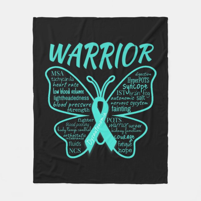 Dysautonomia Awareness POTS HyperPOTS NCS Warrior  Fleece Blanket (Front)