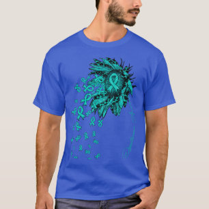 Dysautonomia Awareness Sunflower ribbon flowers fa T-Shirt