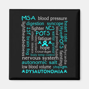 Dysautonomia Awareness T-shirt Teal Ribbon Gift18  Magnet