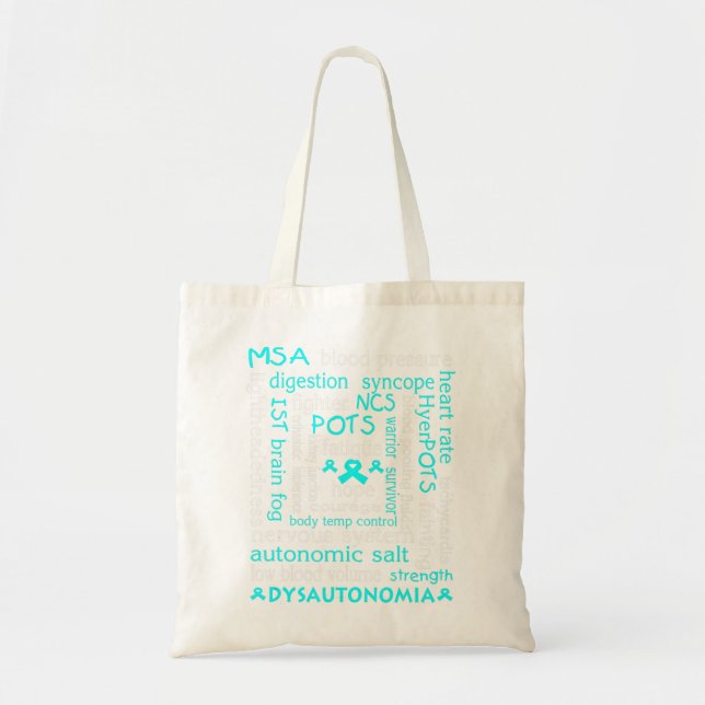 Dysautonomia Awareness T-shirt Teal Ribbon Gift18  Tote Bag (Front)