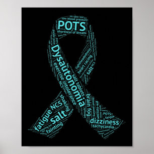 Dysautonomia Awareness T-shirt - Turquoise Ribbon Poster