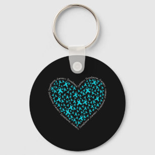 Dysautonomia Awareness, Teal Ribbon POTS Warrior T Key Ring