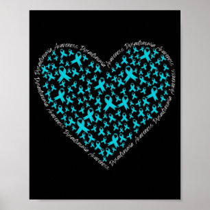 Dysautonomia Awareness, Teal Ribbon POTS Warrior T Poster