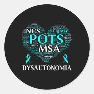 Dysautonomia Awareness Teal Ribbon T-Shirt71 Classic Round Sticker