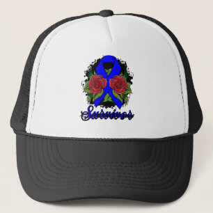 Dysautonomia Survivor Rose Grunge Tattoo Trucker Hat