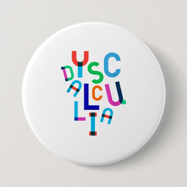Dyscalculia Mental Health Awareness Cute 7.5 Cm Round Badge (Front)
