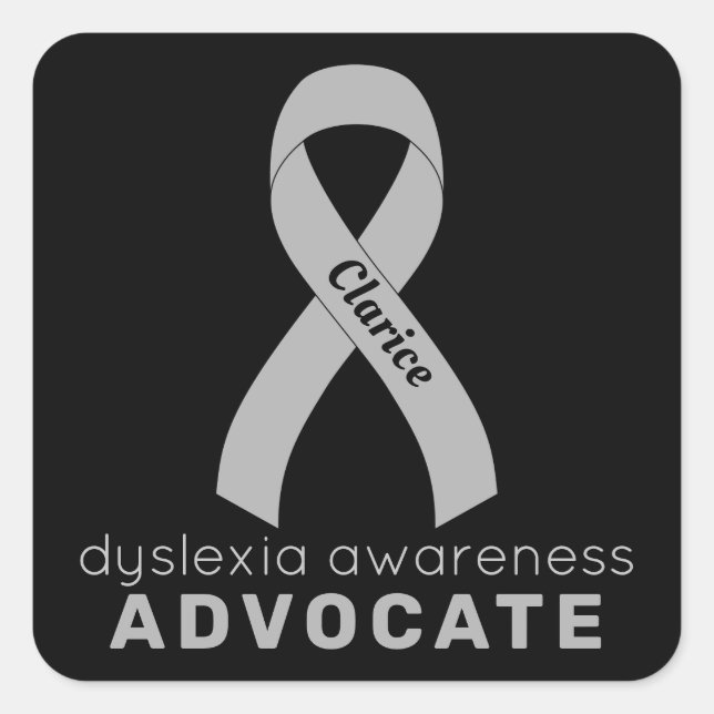 Dyslexia Advocate Black Square Sticker (Front)