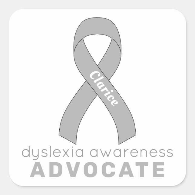 Dyslexia Advocate White Square Sticker (Front)