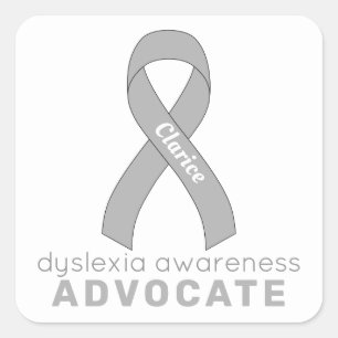 Dyslexia Advocate White Square Sticker