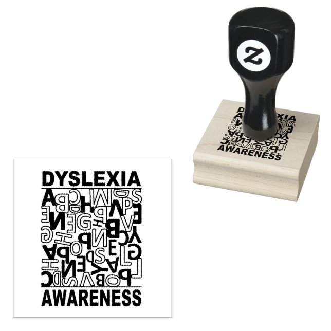Dyslexia Awareness Dyslexia Teachers Students  Rubber Stamp (Stamped)